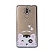 Huawei Mate 9 Case Cover with Free Black Stylus Pen,Leeook Luxury Elegant Beautiful Cool Cute Cat Electroplate Plating Frame Crystal Soft Gel Silicone TPU Case Cover Bumper for Huawei Mate 9