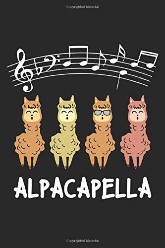Preisvergleich Produktbild Alpacapella: Alpaka Lama Musikerin Notizbuch liniert DIN A5 - 120 Seiten für Notizen, Zeichnungen, Formeln / Organizer Schreibheft Planer Tagebuch