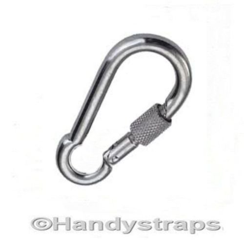 Preisvergleich Produktbild 8 MM X 80 mm Zink versilbert Karabiner Karabina Haken mit Schraube Mutter (kein Auge)