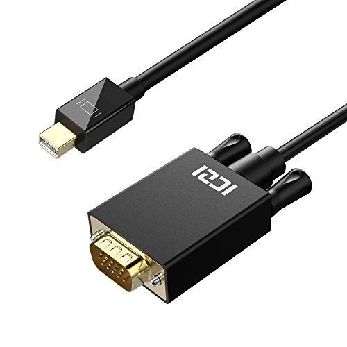 ICZI Mini DisplayPort auf VGA (Adapter) Kabel, Male to Male Vergoldet 1080p Mini DP (Thunderbolt) auf VGA Konverter für MacBooks, MacBook Air, Lenovo Thinkpad und Mehr, Schwarz (1m) - 2