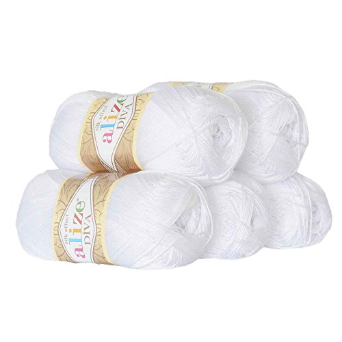 Strickgarn ALIZE DIVA – 100g, Farbe 55 weiß - 2