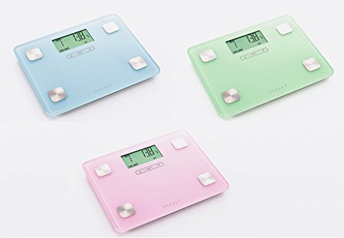 EXZACT Mini Körperanalysewaage/ Tragbare Elektronische Personenwaage/ Körperfettwaage/ Digitale Personenwaagen – Fett / Trink / Muskel / Knochen – 1.7 cm Dicke (Ultra Slim) – 12 Anwenderspeicher – 150 kg / 330 lb (Rosa) - 2