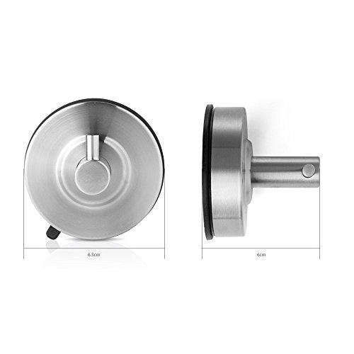KES SUS 304 Edelstahl Saugnapf Haken Einzelne MantelHaken Abnehmbare Bad Dusche Handtuch Haken Küche WAlle Haken Strong und Heavy Duty Zeitgenössischen Stil, Gebürstet 2 Pcs, A6260-P2 - 2
