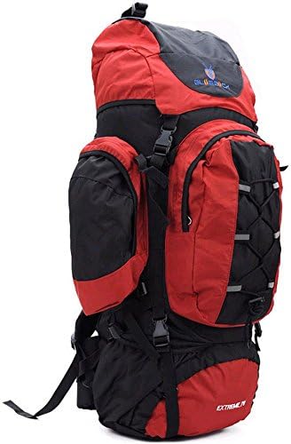 SEABECCA Mountaineering Bag Large Capacity Outdoor Camping Tent Mountaineering Bag Camping Bag With Rain Cover , red