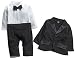 Milanao 2PC Baby Boys Gentleman Tie Tuxedo Wedding Romper and Jacket Formal Wear Suit Outfit 0-24M