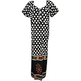 Indiatrendzs Women Nighty Polka Printed Cotton Black Nightwear Chest 44