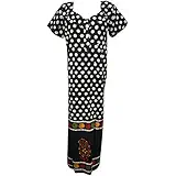 Indiatrendzs Women Nighty Polka Printed Cotton Black Nightwear Chest 44