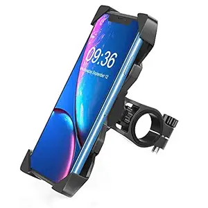Rewy CH01 Bike Phone Anti Shake & Stable Cradle Clamp with 360� Rotation Bicycle Phone Mount/Bike Accessories/Bike Phone Holder (Black)