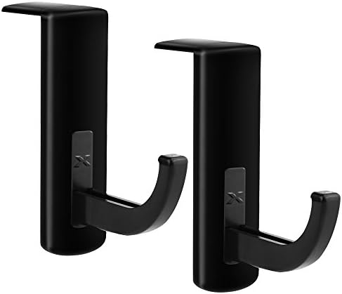 HEX 2x Black Headphone Headset Hanger Holder Wall PC Monitor Stand Hook Sticky New