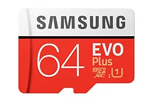 Samsung EVO Plus 64GB microSDXC UHS-I 100MB/s Full HD & 4K UHD Memory Card with Adapter (MB-MC64HA)