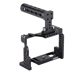 Docooler Andoer Camera Cage + Top Handle Kit Video Film Movie Making Stabilizer Aluminum Alloy with Cold Shoe Mount for Sony A7II/A7III/A7SII/A7M3/A7RII/A7RIII Camera