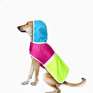 That Dog In Tuxedo Colour Pop Dog Raincoat with Hoodie - Confetti (Bubblegum, 22)