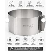 Solingen Paslanmaz &Ccedil;elik Ayarlanabilir Kek Kalıbı 16-34 cm | Kilitli Sistem, 9 cm Y&uuml;kseklik, Fırın ve Airfryer Uyumlu, Kolay 
