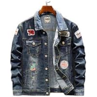 Ilatim Enterprise Self Design men's Jacket denim Jacket (L)