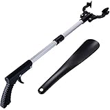 Anpro Foldable Reacher Grabber Tool, Reaching Aid Tool 26-Inch long with Extra Shoe Horn for Boots, Shoes