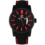 Shark Herren Armbanduhr Datumsanzeige Wabe Zifferblatt XXL Größe Silikon Band Sportuhr SH478