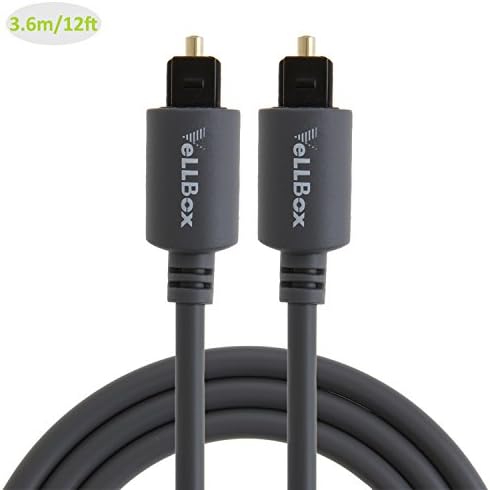 VeLLBox (12Feet) Slim Toslink Optical Digital Audio Cable OD:4.0mm Molded, Grey