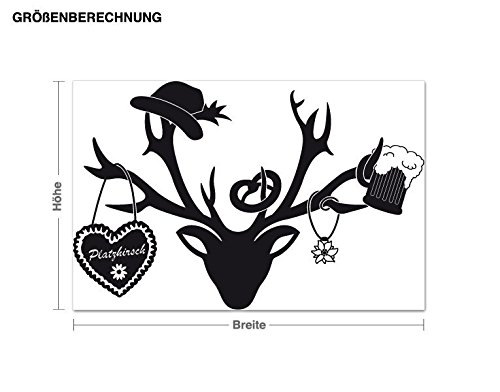 Wandtattoo Platzhirsch B x H: 110cm x 72cm Farbe: schokobraun von Klebefieber® - 2