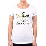  PacDesign Dracarys Flower PD1577A - Camiseta para Mujer, diseño de Juego de Tronos Blanco M