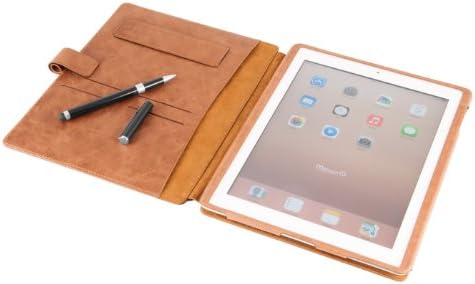 MACOON iPad 2, 3, 4 'Business Traveler' Leather Case is of 100% Genuine Cowhide with Stand and Stylus Pen, color: Cognac