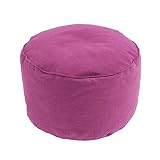 Tacto suave Thedecofactory - Puf Redondo, algodón, Morado, 50 x 50 x 30 cm