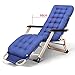 Produktbild HYDT Liegende Lounge Zusammenklappbarer Zero Gravity Lounge-Sessel - Büro-Lazy Cool-Back-Chair Balkon-Strand-Mehrzweckfunktion, mit abnehmbaren Kissen (Farbe : Marine)