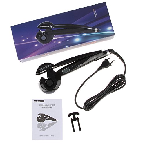 Lukis Curling Maschine Keramik Roller Lockenstab Curler Lockendreher LCD Automatischer Lockenwickler mit Euro-Stecker (Schwarz) - 7