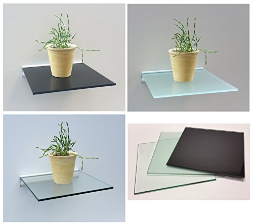 Glasregal Quadrat 30×30 cm satiniertes Glas mit Alu Profil Wandregal Board - 3