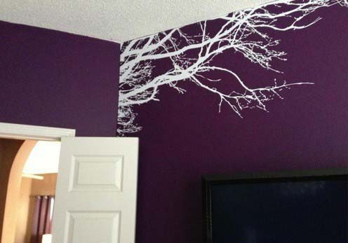Wandaufkleber Baum Top Niederlassung Hause Vinyl Wandtattoo Aufkleber Wall Art sticker 100 „(w) * 44“ (h)(schwarz) - 7