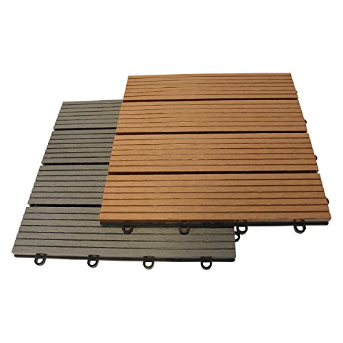TOP MULTI WPC Holz Fliese 30x30cm, 1 m² (11 Fliesen)light-brown versandkostenfrei (D) - 2