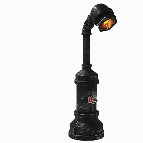 Preisvergleich Produktbild DE- Retro Industrielle Schreibtischlampe Eisen Wasser Rohr LED Tischlampe Schlafzimmer Wohnzimmer Nachttischlampe Bar Cafe Kreative Vintage Schreibtisch Tischleuchte
