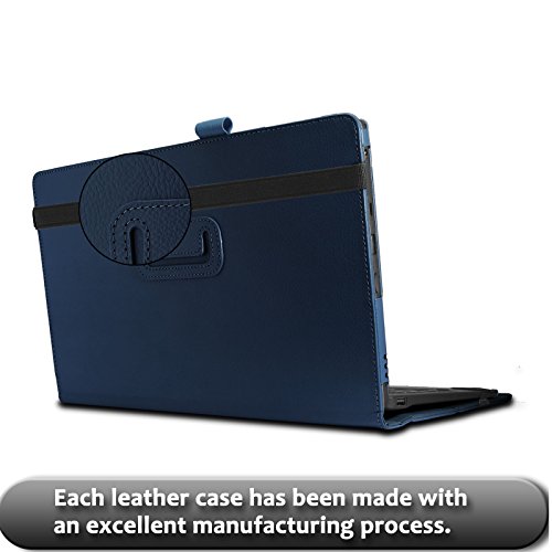 TrekStor SurfTab twin 11.6 Hülle Case -Infiland Slim Fit Folio PU-lederne dünne Kunstleder Schutzhülle Cover Tasche für TrekStor SurfTab twin 11.6 Volks-Tablet, 29,5 cm (11.6 Zoll 2in1 Tablet-PC) (mit Auto Schlaf / Wach Funktion,Tablet und Tastatur sind nicht entgehaltet) (Dunkleblau) - 6