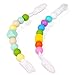Baby Dummy Pacifier Clip / Teether Beads- 2 Silicone Dummy Holders - Fun, Colourful and BPA - Free - Unisex Pacifier Holder for Boys or Girls
