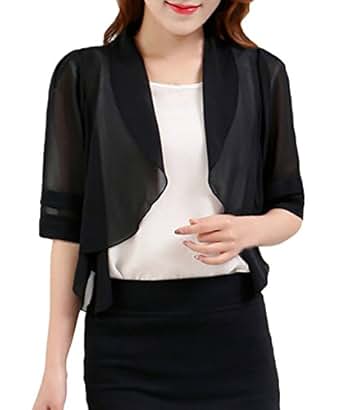 Boléro Femme En Mousseline De Soie Transparent - Manches Courtes Pour Robe De Soirée Ou Mariage