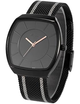 SIBOSUN Männer Armbanduhr ultra-dünnen Schwarz Mesh Edelstahl band Japanisches Quarzwerk wasserdicht minimalistisch