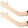 F Y V Cotton Full Fingers Hand Arm Sleeves of Black, White & Beige Sun Burn Protection Arm Sleeves for Womens/Girls - UV Tan Dust Protection Arm Cover Ideal for Outdoor Activity