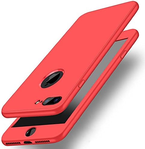 DouTree Thin Shockproof Hybrid 360 TPU Gel Cover Case For Apple iPhone 8/8Plus 7/7Plus (red, 7/8 - 4.7 inch)