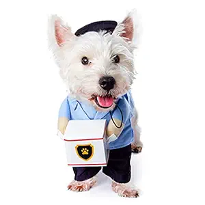 TUHIMO Funny Mail Carrier Dog Cat Halloween Costumes with Hat for for cat and Small Dog, Chihuahua Shih szu Teddy pet Party Costume?XL as a Regular M