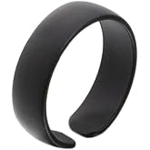Trend Collection Mat Siyah Sade Halka Ş&ouml;valye Ayarlanabilir Y&uuml;z&uuml;k,Siyah Tek Ebat