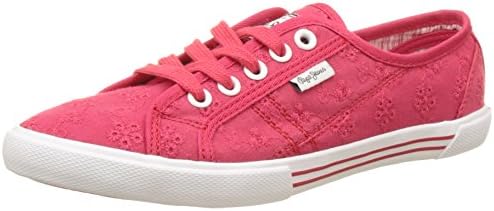 Pepe Jeans Women’s Aberlady Anglaise 17 Low-Top Sneakers, Rot (Colorado), 5 UK (38EU)