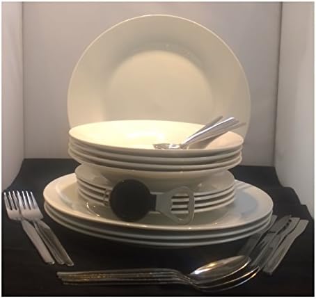 16 Piece High Quality Stainless Steel Economy Cutlery Set, and a 12 piece dinner set plus a FREE student essential - a Bottle Opener.