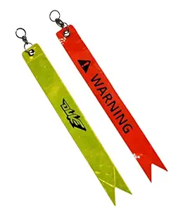 NPRC Safety Tag / Warning tag Fluorescent Reflector in Night Glow Like LED Light Fashion Modification Hanging Tie Ribbon Twin for Car & Bike (Duke)