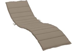 vidaXL Coussin de Chaise Longue, Coussin de Bain de Soleil, Coussins de Transat, Coussin pour Chaise de Jardin Patio Extérieur Arrière-Cour, Taupe 200x70x3 cm Tissu Oxford