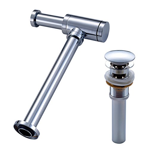 Preisvergleich Produktbild Auralum® Pop up Ablaufventil + Sifon Siphon Röhrensiphon Syphon Ablaufgarnitur Abfluss Ventil für Waschbecken Waschtisch