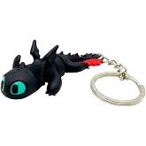 Dragon Figure Keychain, Gift Bag Accessory and Movable Toy | Toothless (Toothless)