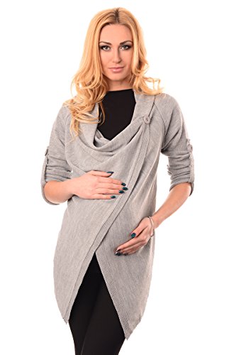 Purpless Maternity and Nursing Cardigan 9005 (UK 8-10, Light Gray)