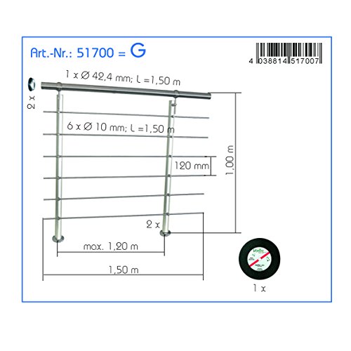 Preisvergleich Produktbild Vortec Geländer Alu / VA Grundmodul Eisenach