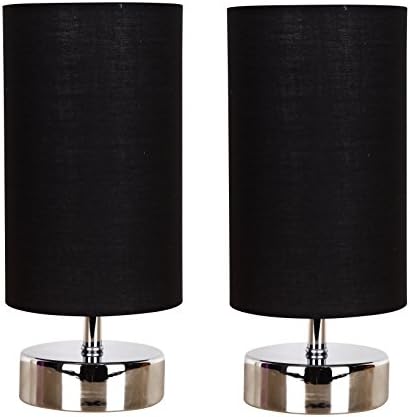 Pair of Touch Lamp Lounge Bedside Table Lights (Black)
