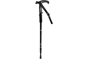 Acan Tradineur - Bastón de Trekking Extensible, Mango en T ergonómico, Palo de Senderismo telescópico, Aluminio, Ultraligero, antichoque, Caminar, montaña, 65-135 cm, Color Aleatorio