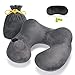 Produktbild Reisekissen, Uiter Aufblasbares Nackenkissen zur Unterstützung für Reisen mit dem Flugzeug - K Weiches Nackenkissen Stützkissen mit tragbaren Reise Kissen Set und Kordel Zug Tasche